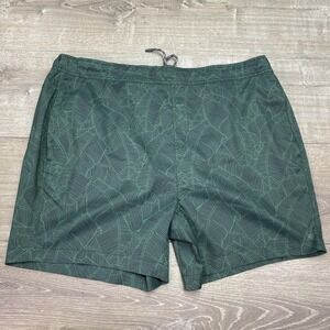 Mack Weldon Shorts Mens 2XL Green Tropical Sweat Lined Drawstring Pockets